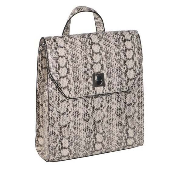 ALFANI Circle Lock Backpack, Created For Macy's In Whip Snake/silver - Picture 1 of 6